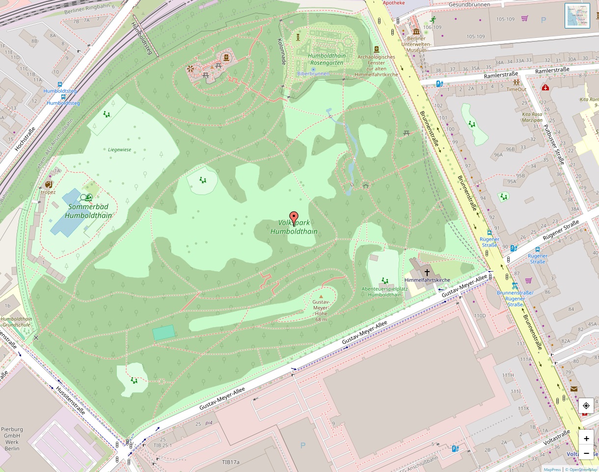 Humboldthain Park Karte
