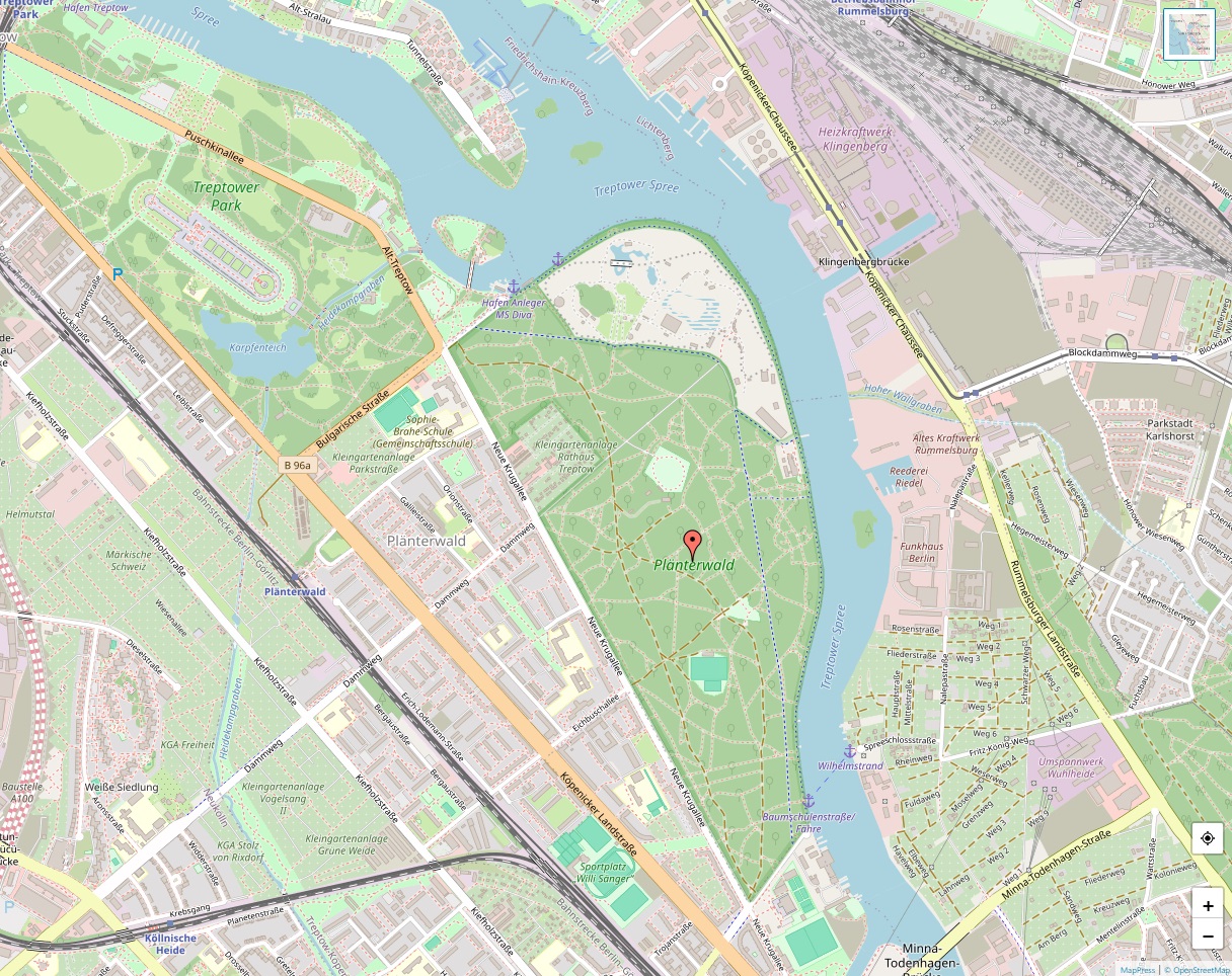 Plänterwald Karte