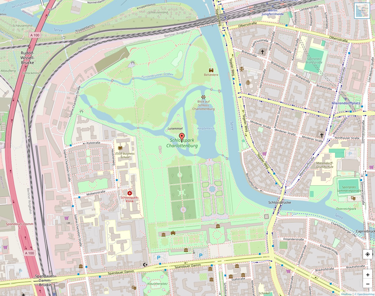 Schlosspark Charlottenburg Karte