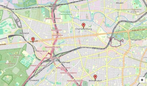 Stadtbezirk Charlottenburg-Wilmersdorf Karte