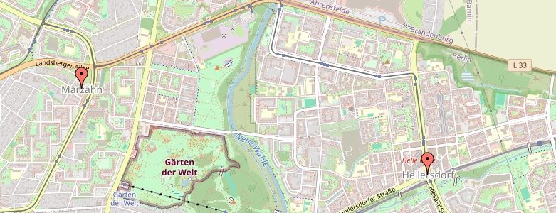 Stadtbezirk Marzahn-Hellersdorf Karte